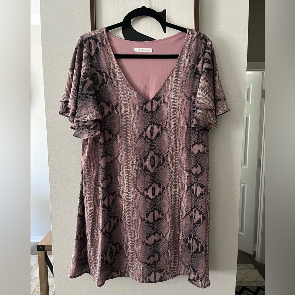 Pink Snake Print Dress